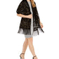 INC International Concepts Women's Animal-Print Shine Velvet Wrap Charcoal Size Regular