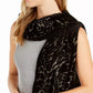 INC International Concepts Women's Animal-Print Shine Velvet Wrap Charcoal Size Regular