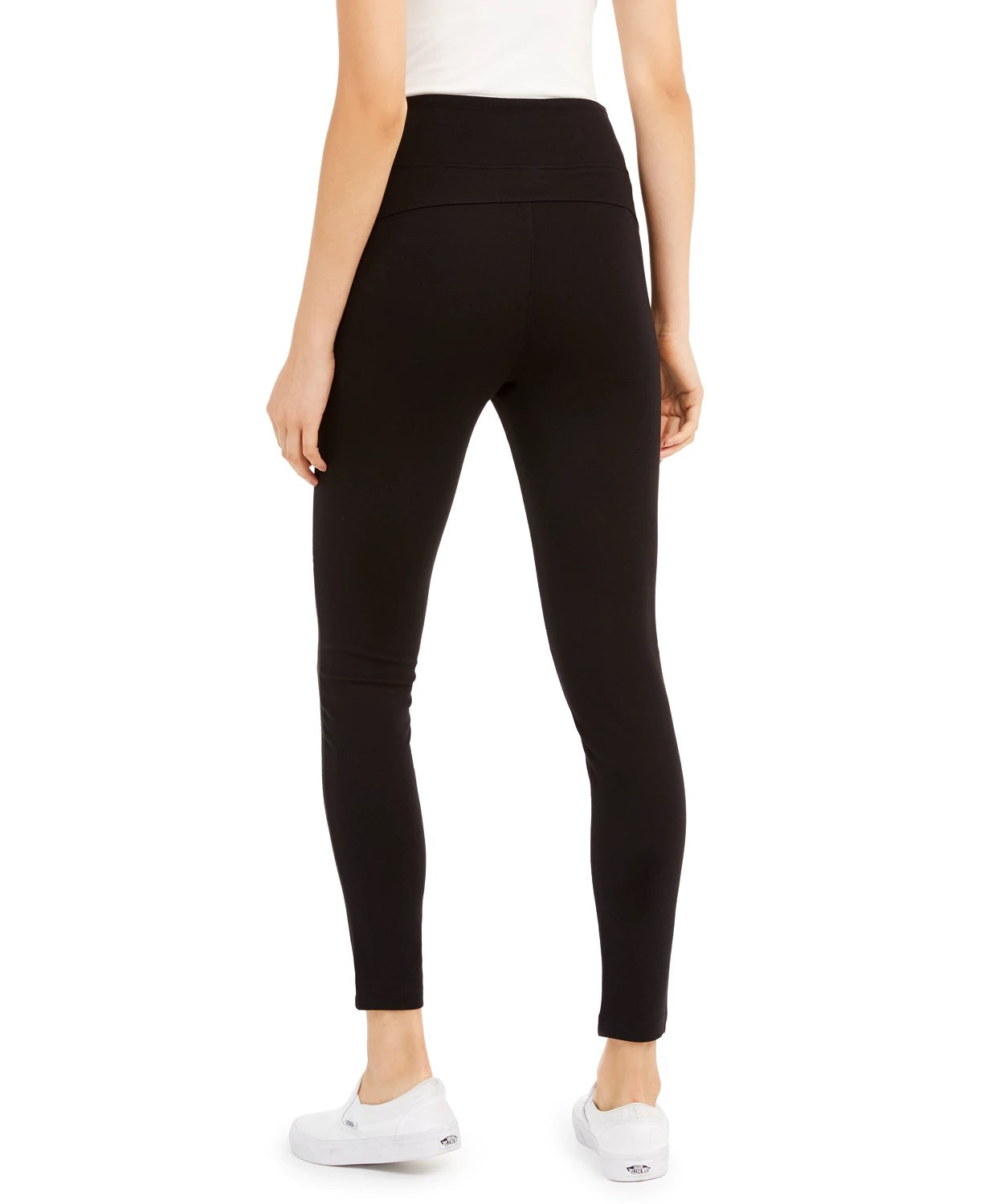 Rewash Junior's Faux Suede Front Ponte Knit Leggings Black Size X-Small