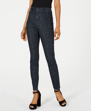 Rewash Women's Juniors' Nikki Printed Denim Jeggings Extreme Dark Size 9