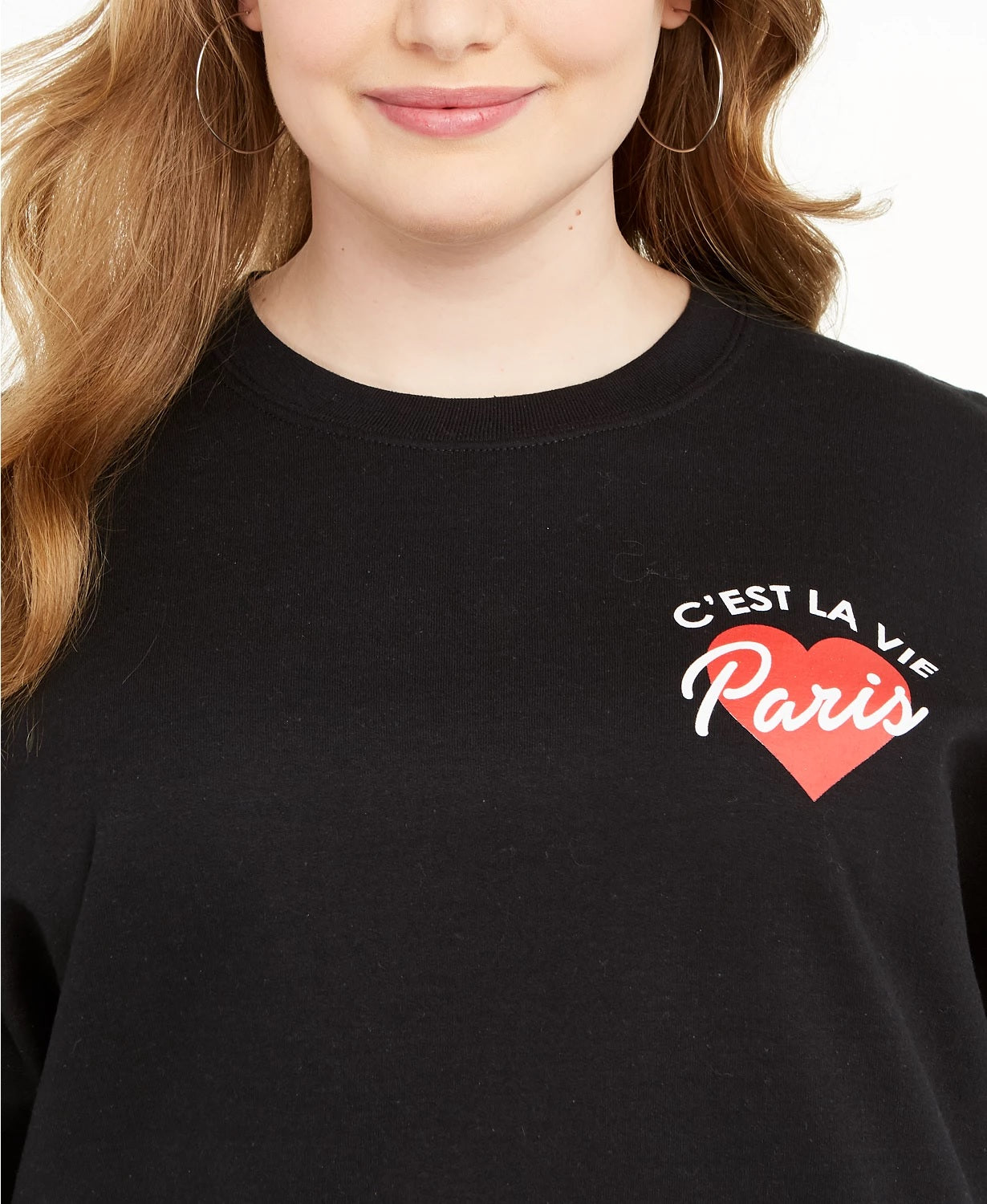 Love Tribe Women's Trendy Plus C'est La Vie Sweatshirt Black Size 3X