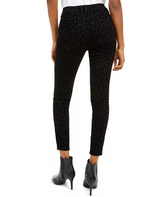 Rewash Juniors Women's Velvet Leopard Jeans Black Size 5