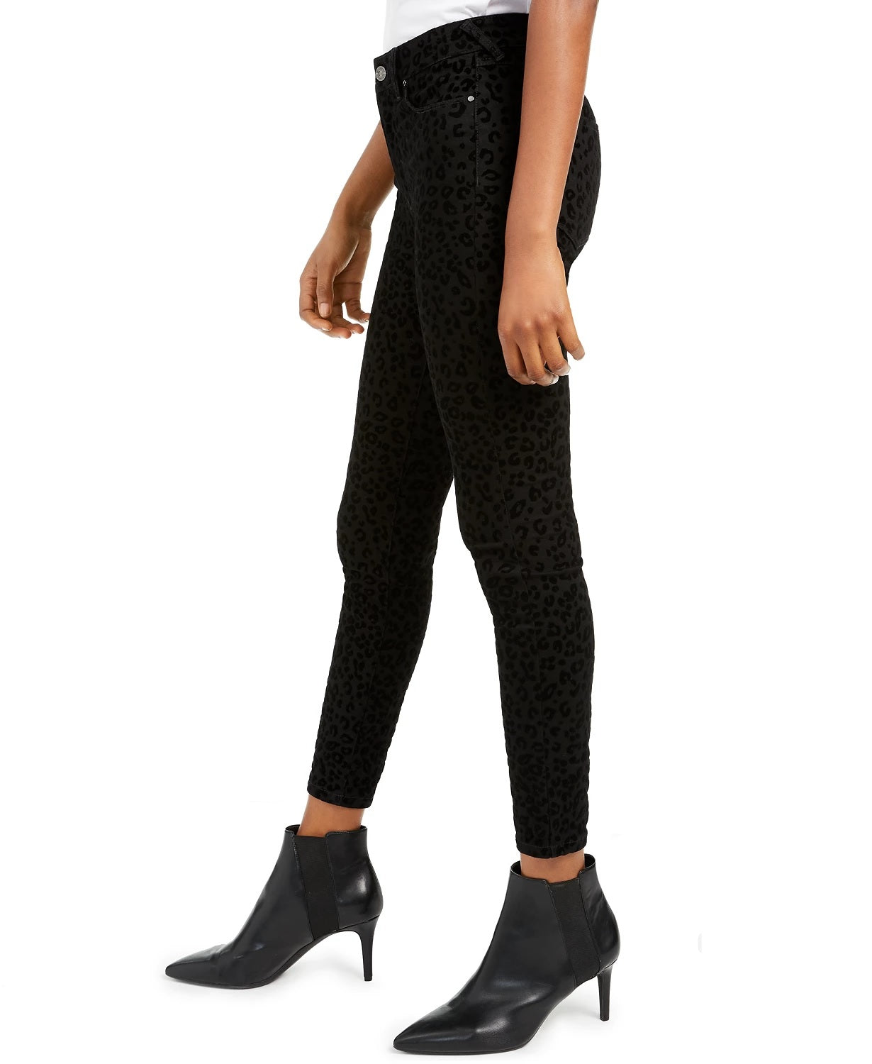 Rewash Junior's Velvet Leopard Jeans Black Size 3