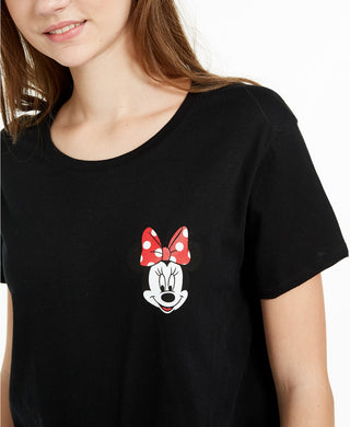 Disney Juniors' Minnie Mouse T-Shirt Black Size X-Large