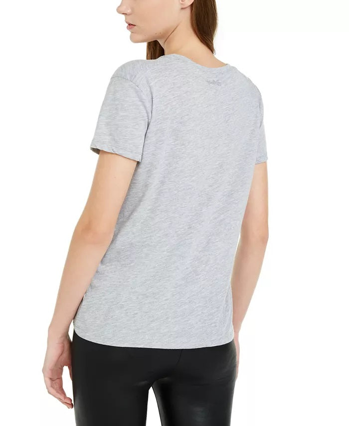 Disney Juniors' Mickey Mouse Graphic T-Shirt Gray Size Medium