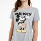 Disney Juniors' Mickey Mouse Graphic T-Shirt Gray Size Medium