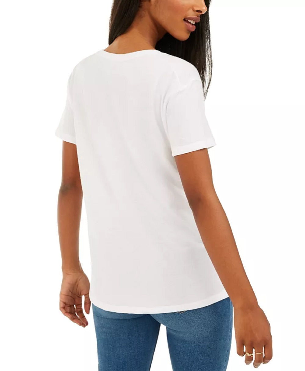 Love Tribe Juniors Women's Friends Rainbow Graphic T-Shirt White Size Extra Large