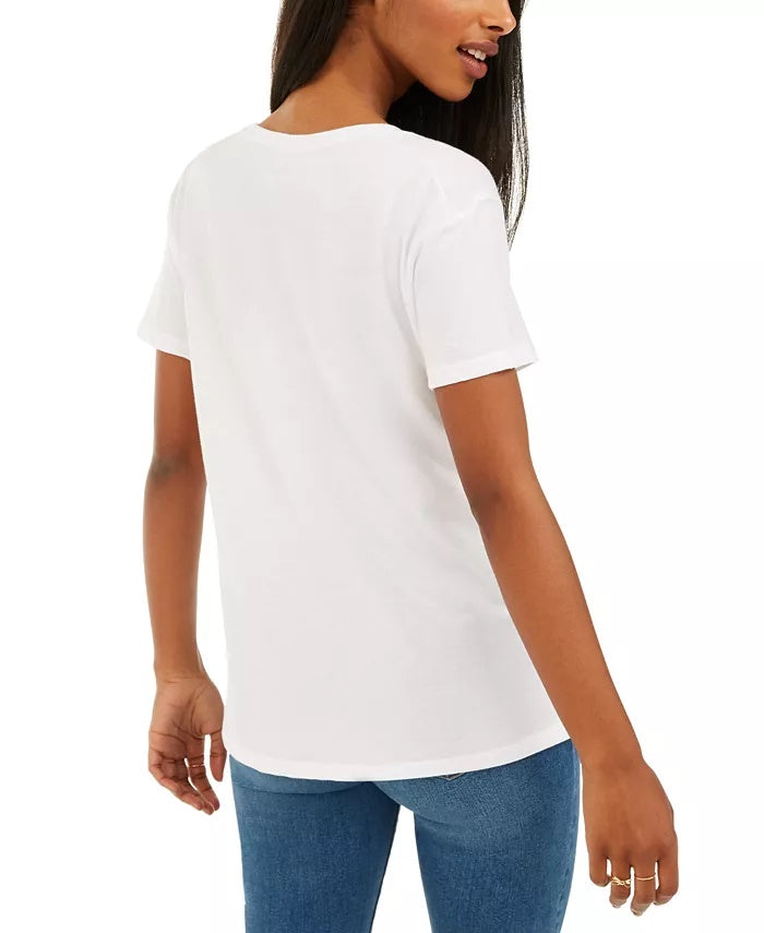 Love Tribe Juniors Friends Rainbow Graphic T-Shirt White Size Medium