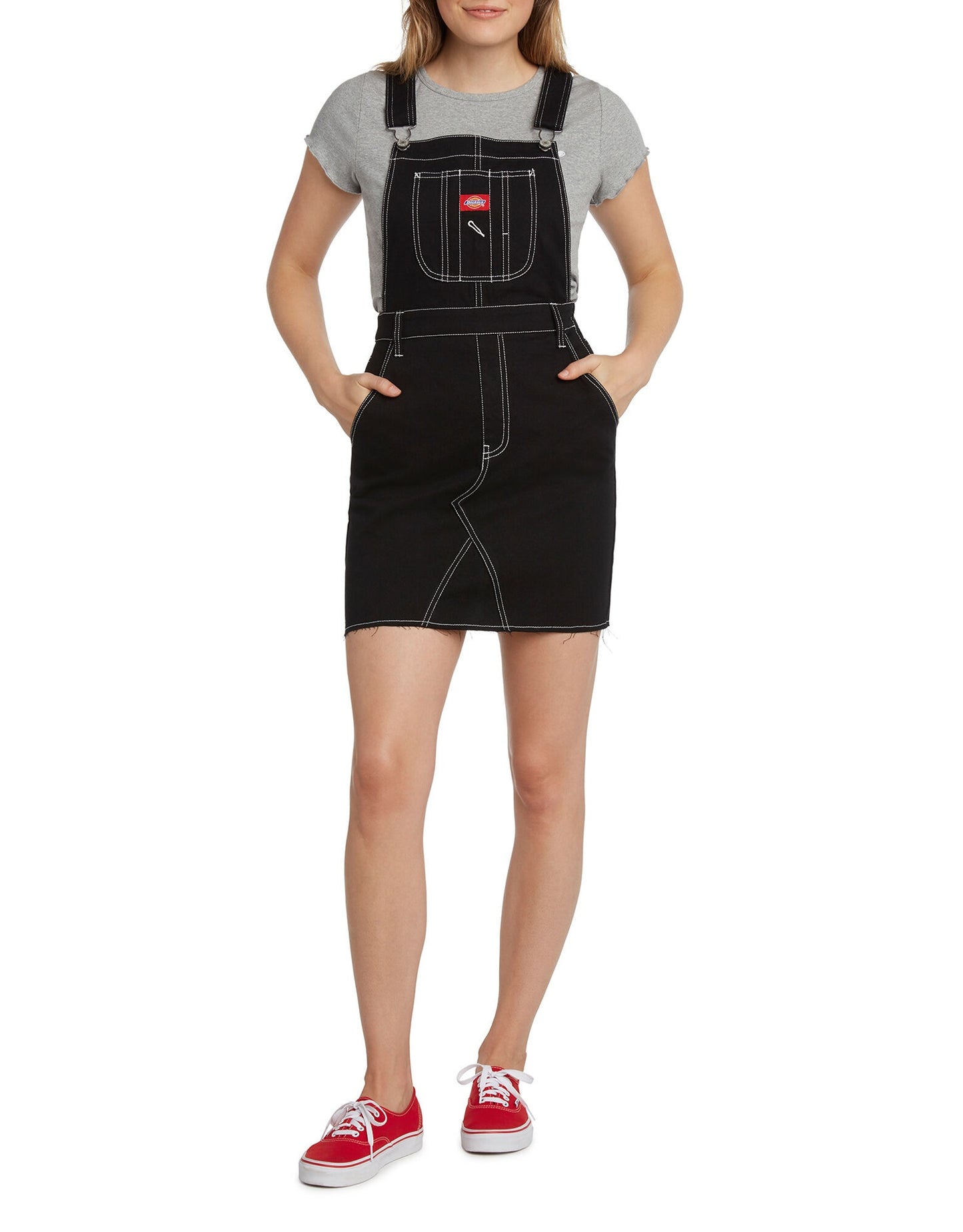 Dickies Juniors' Overall Mini Dress Black Size Large