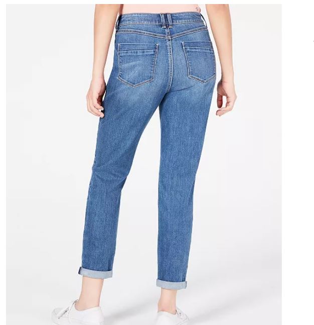 Rewash Junior's High Rise Button Fly Straight Leg Jeans Blue Size 1