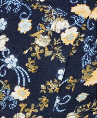 Hooked Up By Iot Juniors' Printed Peplum Blouse Navy Size Large