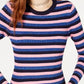 Hooked Up by IOT Juniors' Shine Striped Rib-Knit Sweater Pink Size Small
