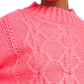 Hooked Up By Iot Junior's Cable Knit Sweater Bright Pink Size X-Small