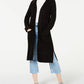 Hooked Up by IOT Juniors' Textured Duster Cardigan Black Size Medium