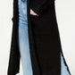 Hooked Up by IOT Juniors' Textured Duster Cardigan Black Size Medium