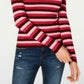Hooked Up Women's By Iot Juniors' Shine Striped Rib-Knit Sweater Red Size Extra Large