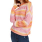Hooked Up By IOT Juniors' Striped Mock-Neck Sweater Pink Size Medium
