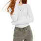 Hooked Up By Iot Juniors' Pointelle Sweater White Size Large