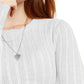 Hooked Up By Iot Juniors' Pointelle Sweater White Size Large