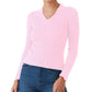 Hooked Up by IOT Juniors' Ruffled V-Neck Sweater Pink Size X-Small