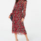 Tommy Hilfiger Women's Long-Sleeve Honeycomb Dress Red Size Large
