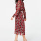 Tommy Hilfiger Women's Long-Sleeve Honeycomb Dress Red Size Large