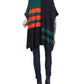 Tommy Hilfiger Women's Colorblocked Poncho Cardigan Blue Size Extra Large