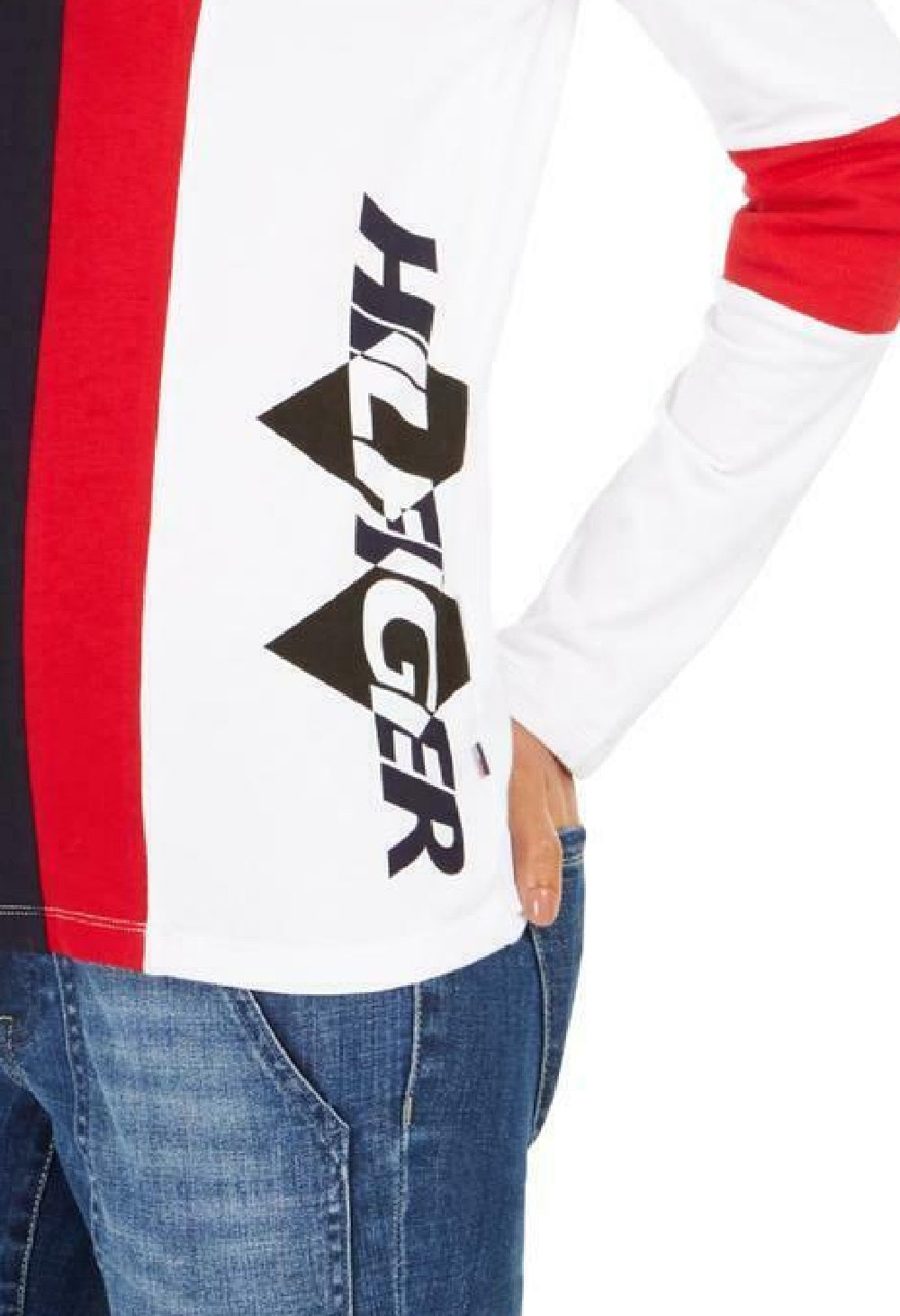 Tommy Hilfiger Women's Colorblocked Logo-Print T-Shirt Blue Size X-Small