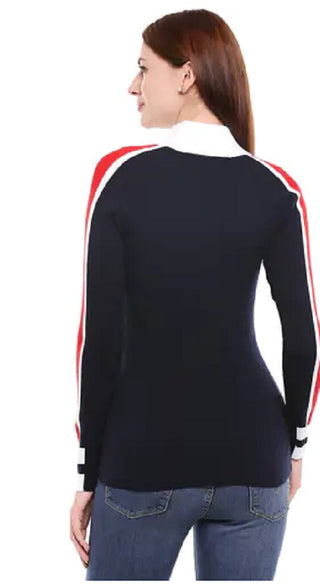 Tommy Hilfiger Women's Quarter-Zip Sweater Dress Blue Size Small