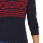 Tommy Hilfiger Women's Fair Isle Ivy Cotton Sweater Blue Size Extra Large