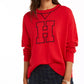 Tommy Hilfiger Women's Crewneck Varsity Sweater  Red Size Extra Large