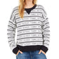 Tommy Hilfiger Women's Logo-Striped Sweater White Size X-Large