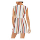 Speechless Juniors' Surplice Striped Romper Natural Size Small
