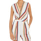 Speechless Juniors' Surplice Striped Romper Natural Size Small