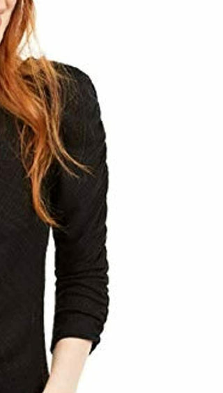 Crave Fame Juniors' Ruched Textured Top Black Size Medium