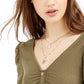 Crave Fame Juniors' Ruched Textured Top Green Size Small