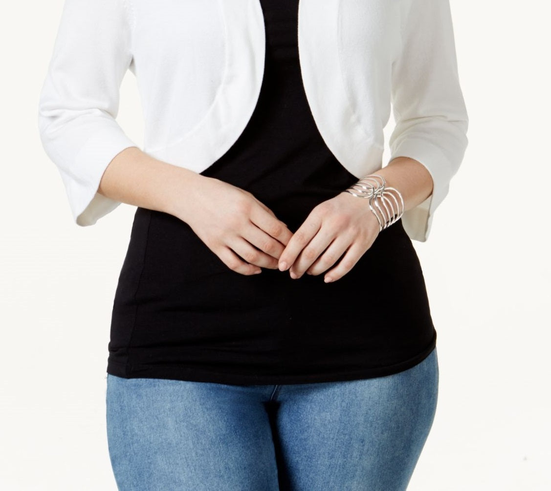 Jessica Howard Women's Bolero Cardigan White Size Large