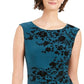 Jessica Howard Women's Petite Velvet-Flocked Dress Bkn Size 14P