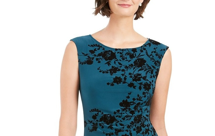 Jessica Howard Women's Petite Velvet-Flocked Dress Bkn Size 14P