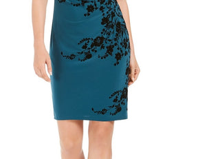 Jessica Howard Women's Petite Velvet-Flocked Dress Bkn Size 14P