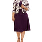 Jessica Howard Women's Plus Size Ruched-Waist Dress & Floral-Print Jacket Purple Size 14