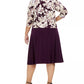 Jessica Howard Women's Plus Size Ruched-Waist Dress & Floral-Print Jacket Purple Size 14