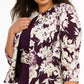 Jessica Howard Women's Plus Size Ruched-Waist Dress & Floral-Print Jacket Purple Size 14