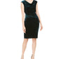 Jessica Howard Women's Cowlneck Glitter-Velvet Sheath Dress Dark Green Size 12