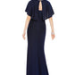 Jessica Howard Women's Capelet Gown Charcoal Size 16