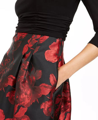 Jessica Howard Women's Pleated-Skirt Fit & Flare Dress Black Size 6