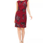 Jessica Howard Women's Velvet Sparkle Sheath Dress Red Size 12 Petite