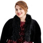 Jessica Howard Women's Plus Velvet Shrug Jacket Black Size X-Large