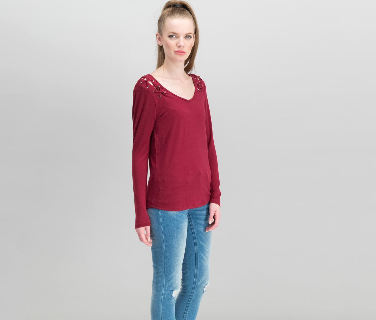 Crave Fame Juniors' Lace-Back Top Brown Size Medium