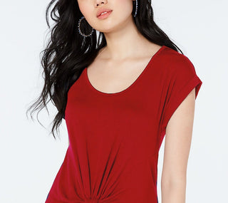 Crave Fame Juniors' Lace-Back Top Red Size Large